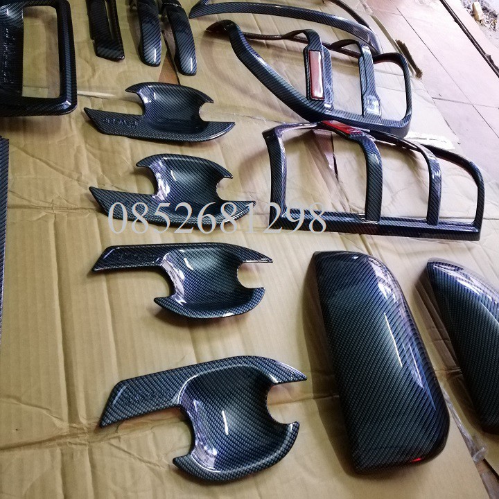 Combo Bộ ốp vân carbon Trang Trí Full xe Ford Ranger các đời xe 2016 đến 2021