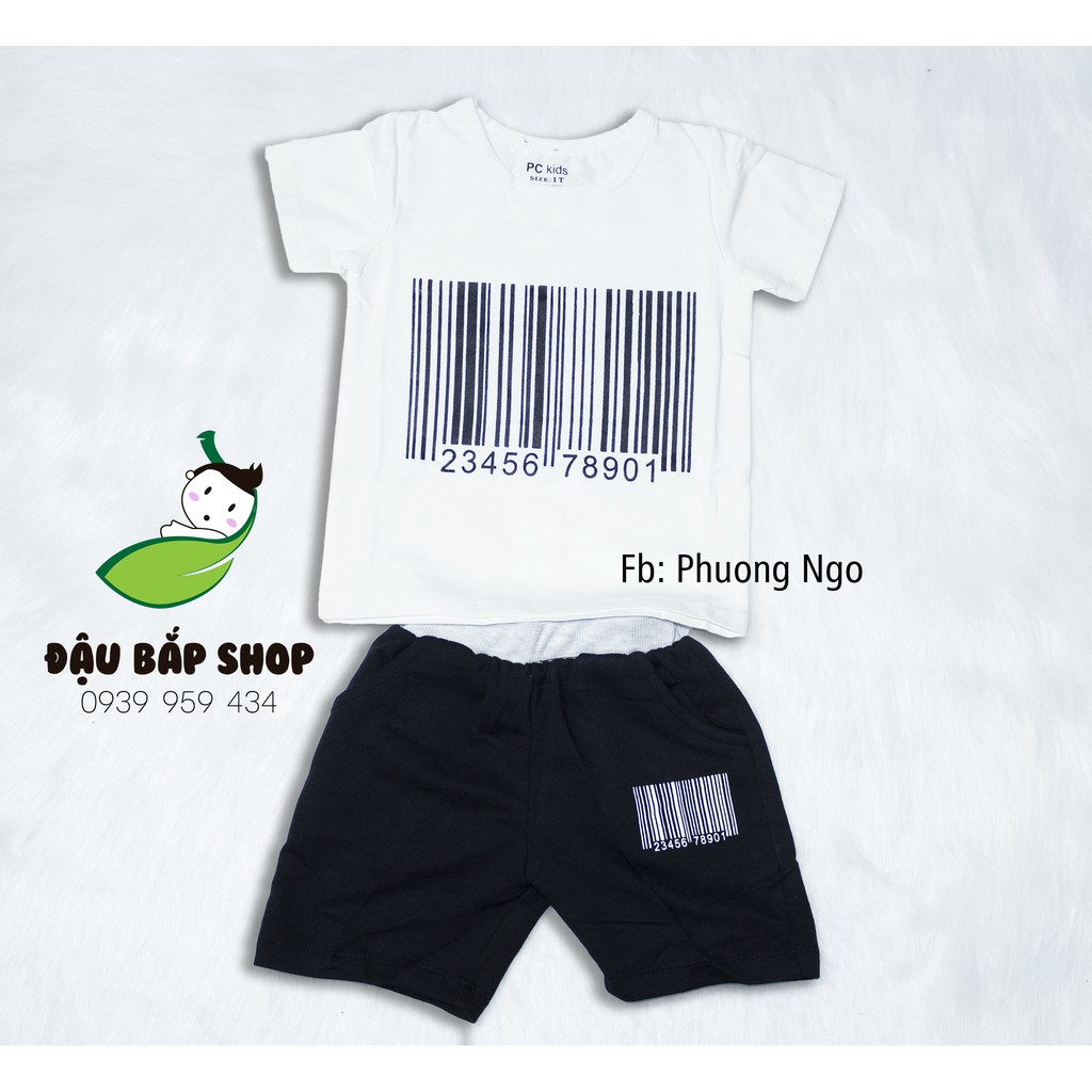 Bộ mã vạch bé trai (trắng - đen)