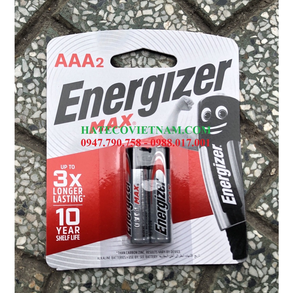 Vỉ 2 viên Pin Energizer 3A  Alkaline LR3 (Pin đũa) - Pin Kiềm