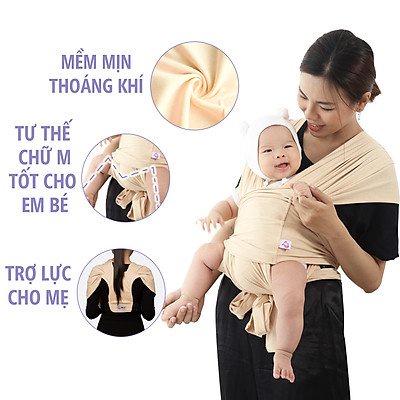 [CAM KẾT CHÍNH HÃNG]Địu Vải Em Bé Jumy's, Điụ Trợ Lực, Địu Cho Bé Sơ Sinh-18tháng(&lt;20kg) Cotton Thoáng Mát, Mềm Mịn