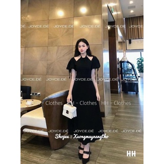 [1được2] váy đầm bẹt phối cổ yếm dáng maxi
