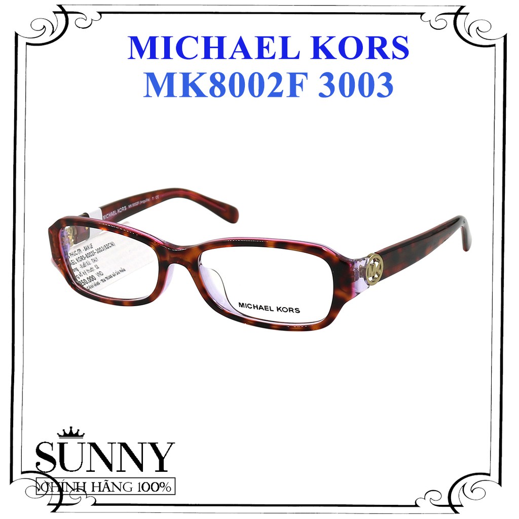 MK8002F - gọng kính thời trang Michael Kors chính hãng, bảo hành toàn quốc, thiết kế dễ đeo bảo vệ mắt