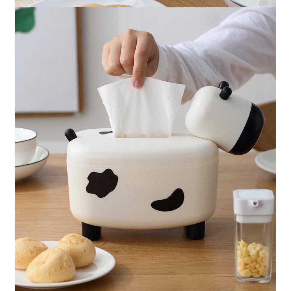 Con Bò Sữa Đựng Khăn Giấy Ăn Và Đựng Tăm Kết Hợp 2in1