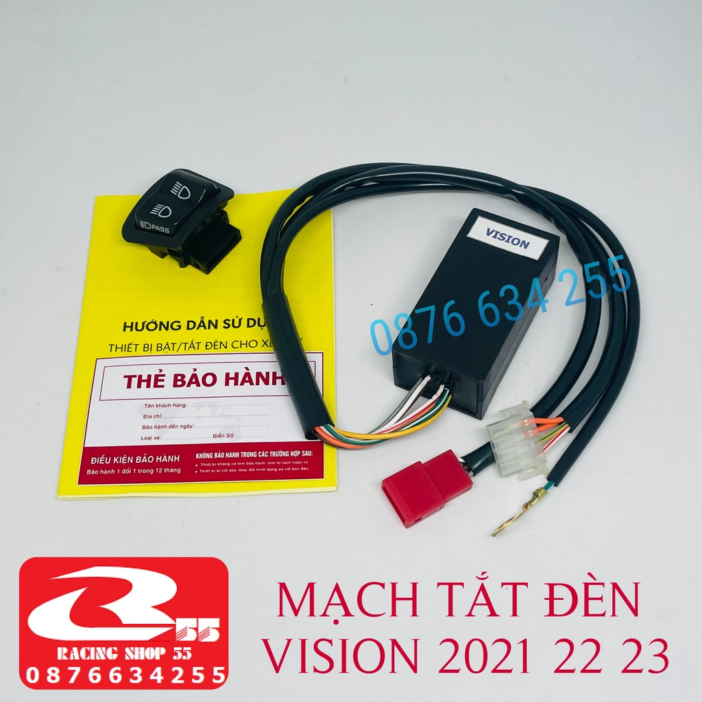 Bộ mạch tắt đèn xe Vision 2021 2022 2023 - Tích Hợp Passing - BH 1 năm