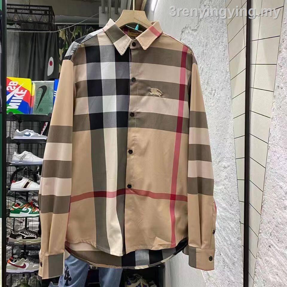 Burberry Áo Khoác Sơ Mi Tay Dài Sọc Ca Rô Thời Trang Cá Tính 2022S