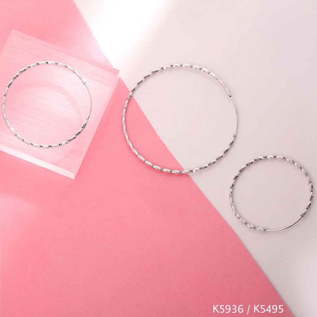 Khuyên tai bạc 925 vòng tròn đơn giản cá tính mới lạ độc đáo bắt mắt trẻ trung Dế Bạc