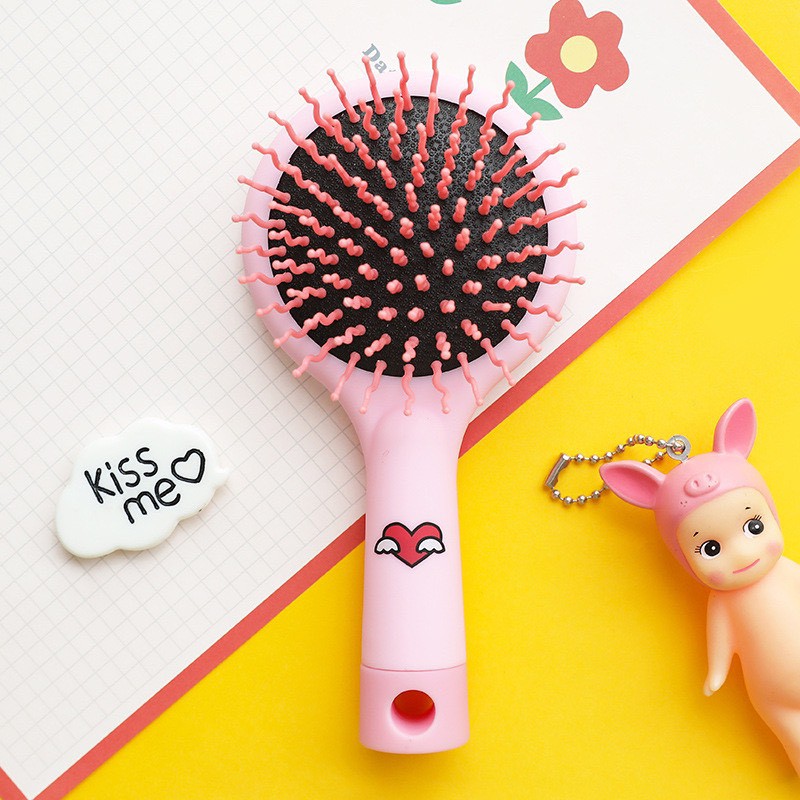Lược kèm Gương 2 trong 1 cho nữ tiện dụng, Gương kèm lược 3006
