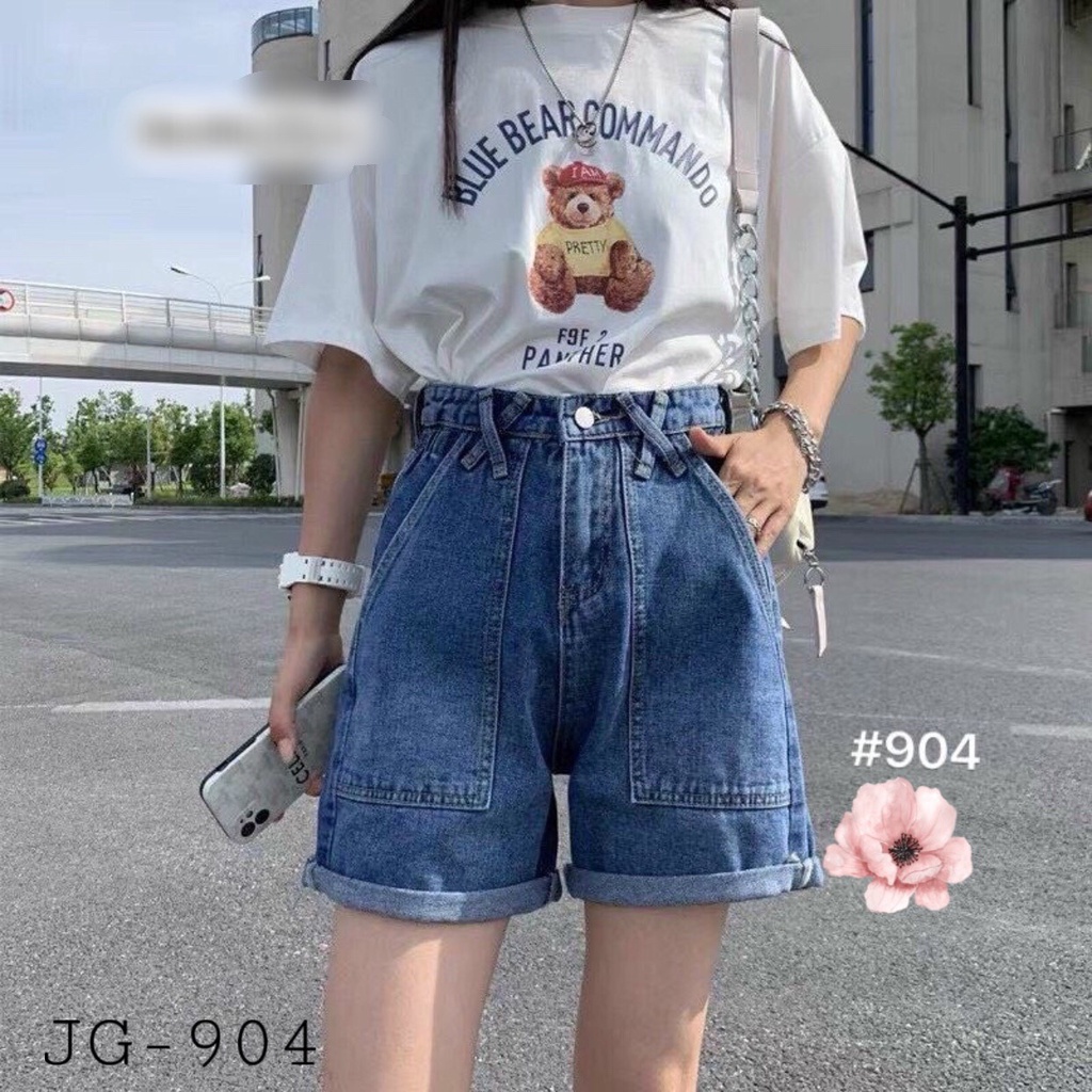 Quần short jean nữ ống rộng quần đùi nữ ngố lưng cao thể thao trẻ trung năng động VAVASA QD12