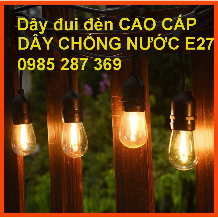 Dây đèn LED ngoài trời chống nước 10m/5m -Bảo hành 2 năm - Dây đui đèn E27 - Hàng chính hãng