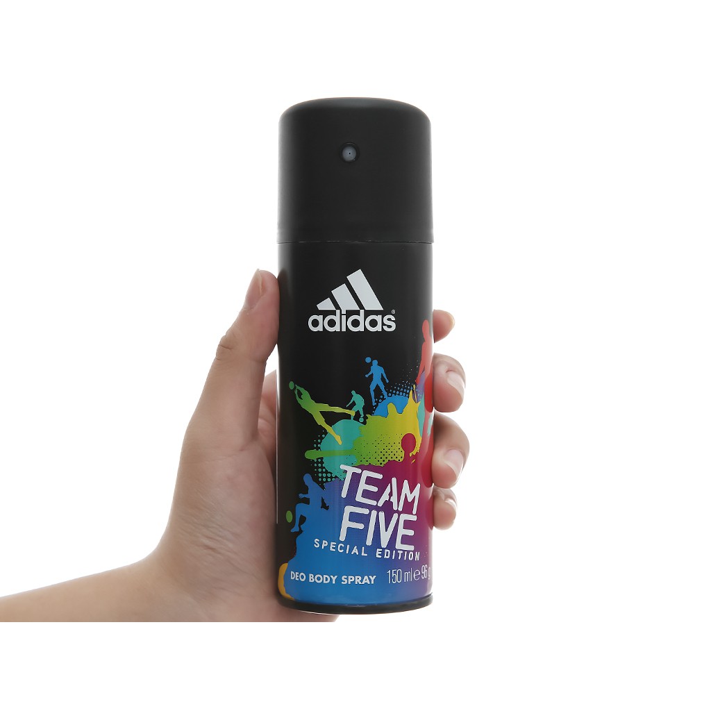 Xịt khử mùi Adidas Team Five nam tính - phong cách - lịch lãm 150ml ( Châu Âu)