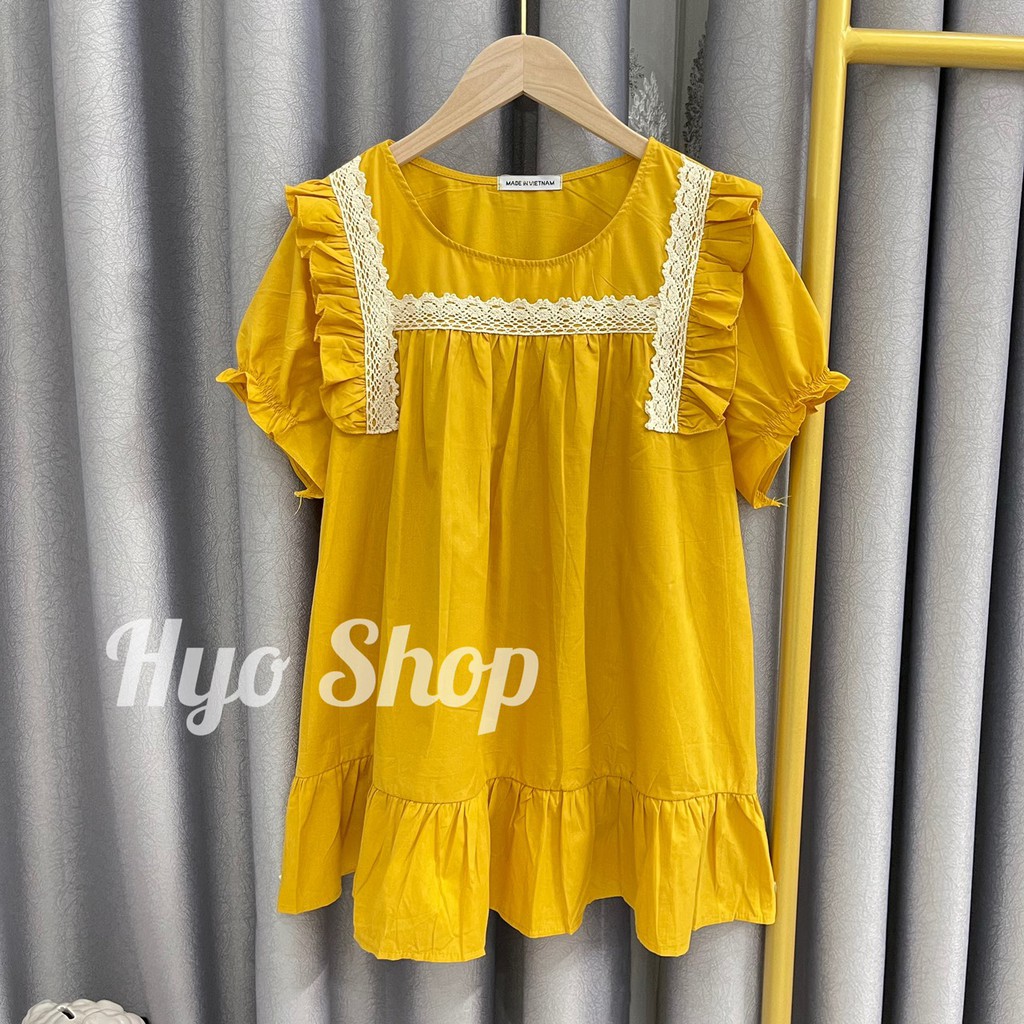 Áo bầu babydoll kiểu dáng công sở vải Boi Nhật Freesize 65kg HYO