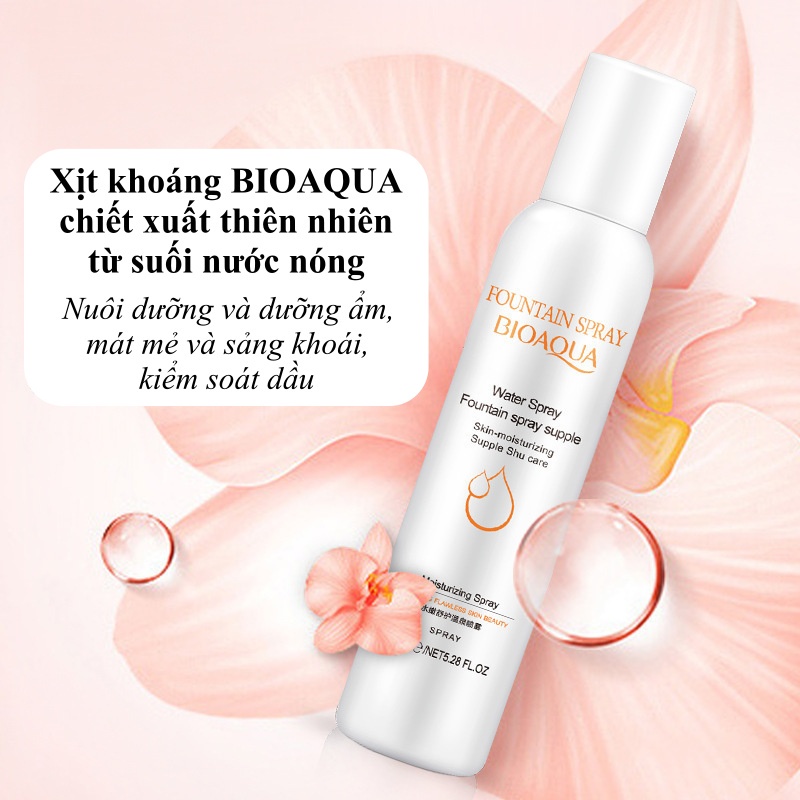 Xịt khoáng dưỡng ẩm BIOAQUA dịu nhẹ, kiểm soát dầu, sảng khoái giúp da mềm mịn trắng sáng tự nhiên SPU167