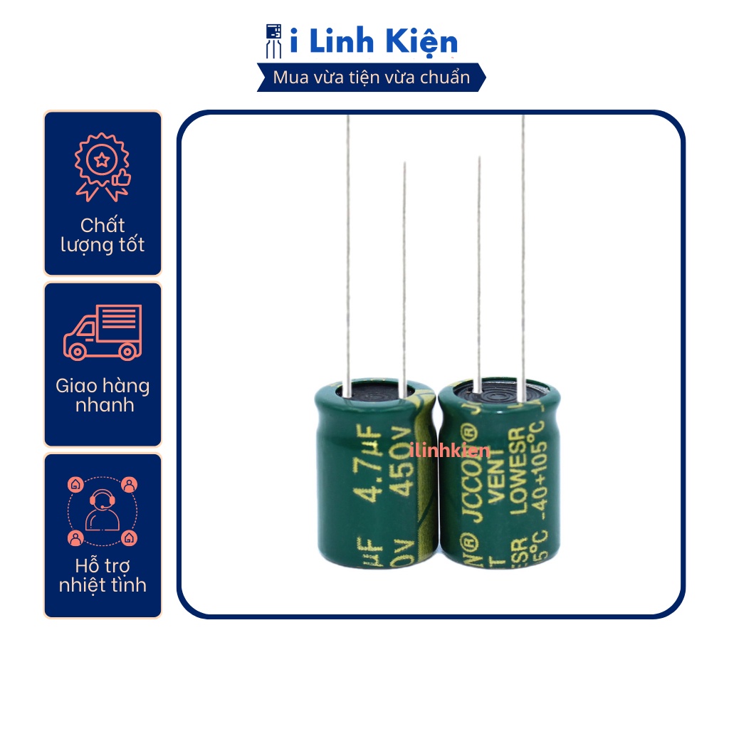 Tụ hóa 10UF 450V chất lượng tốt.