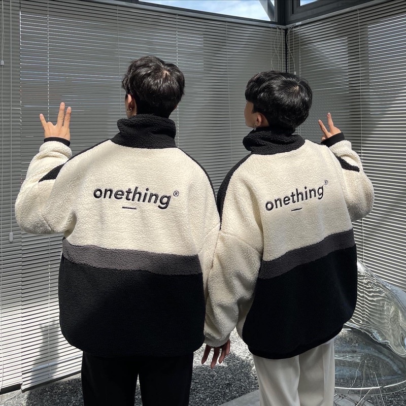 FLEEC JACKET - Áo khoác lông phối màu