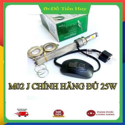 ĐÈN LED M02J CHÂN H4 CHÍNH HÃNG (ĐỦ 25W ) CHO XE MÁY
