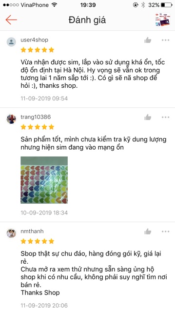 Đánh giá khách hàng về shop Sim vd89 12 tháng vinaphone