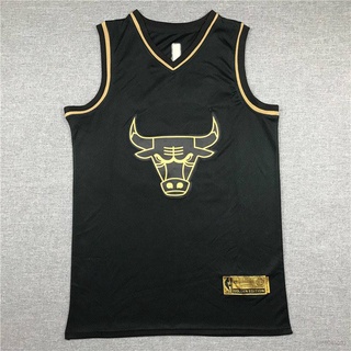 Áo ba lỗ thể thao nba jersey chicago bulls số 23 jordan phiên bản kỷ niệm màu vàng đen