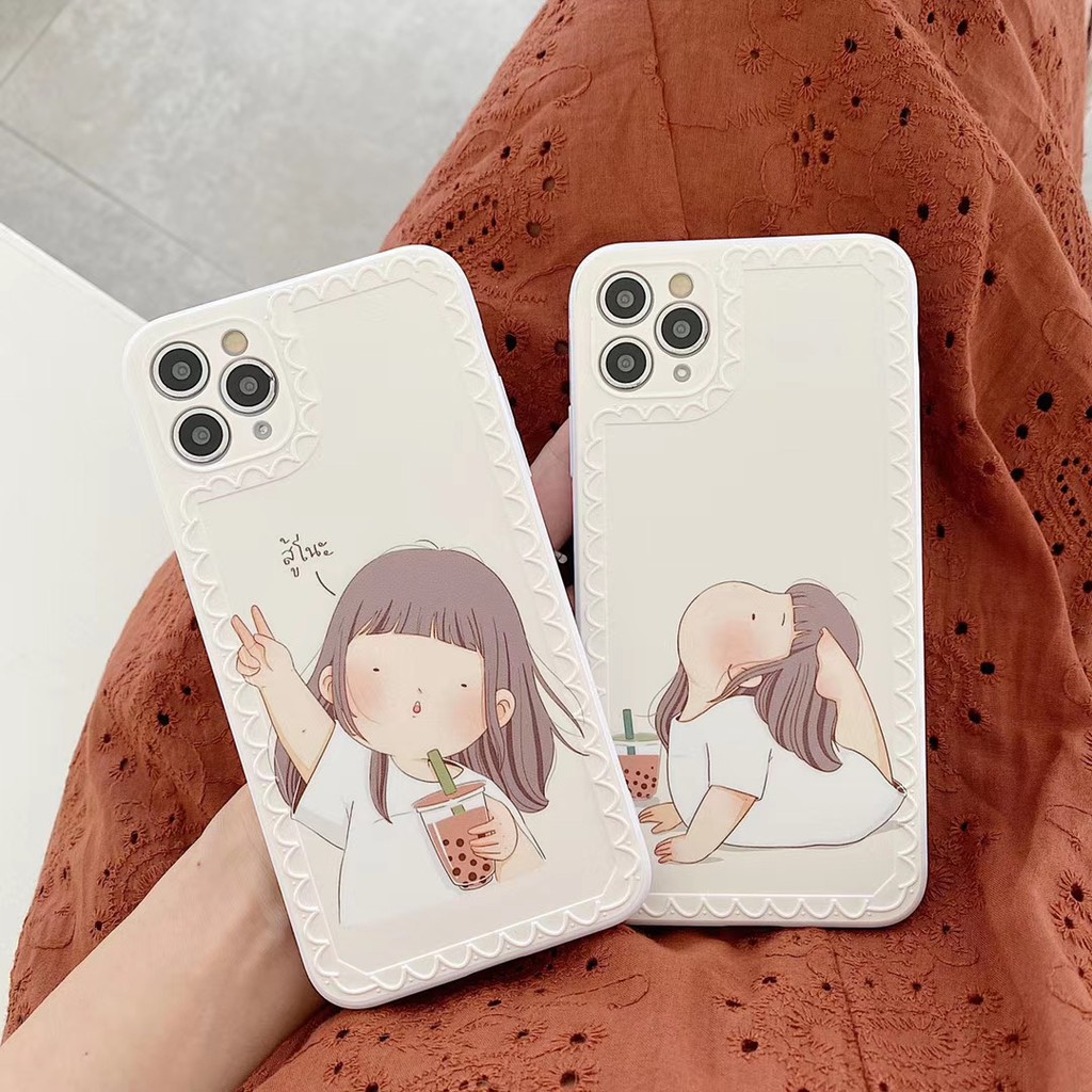 Ốp điện thoại TPU họa tiết hình cô gái dễ thương thời trang cho Iphone 7 8 X Xs Xr Xsmax 11 Pro Promax | BigBuy360 - bigbuy360.vn