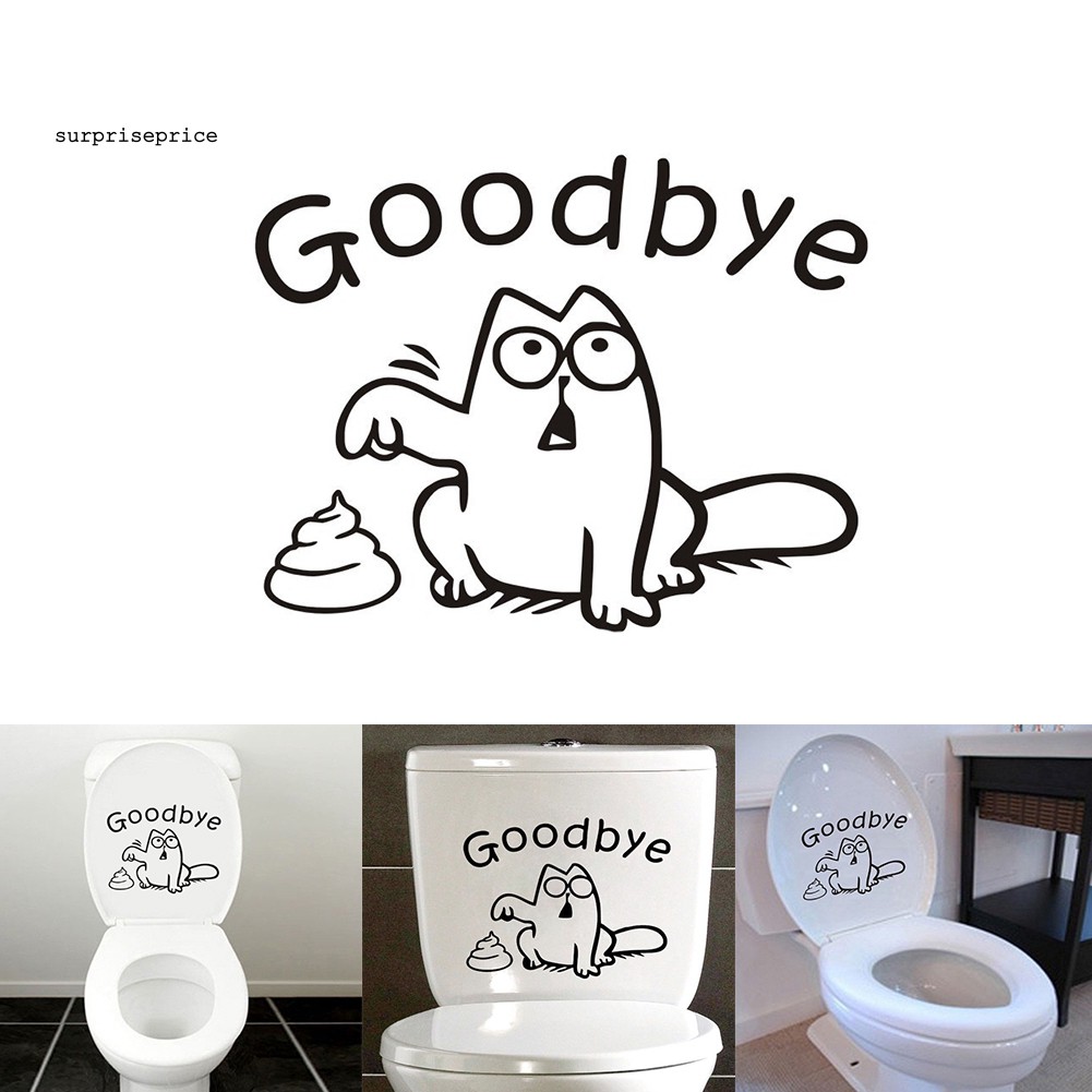 Sticker chữ Goodbye ngộ nghĩnh dán trang trí bồn cầu DIY