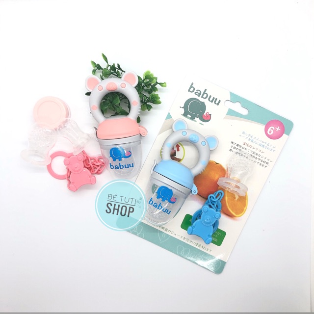 [HCM - SIÊU RẺ] Túi nhai ăn dặm chống hóc Babuu - tặng kèm dây xích và 02 núm
