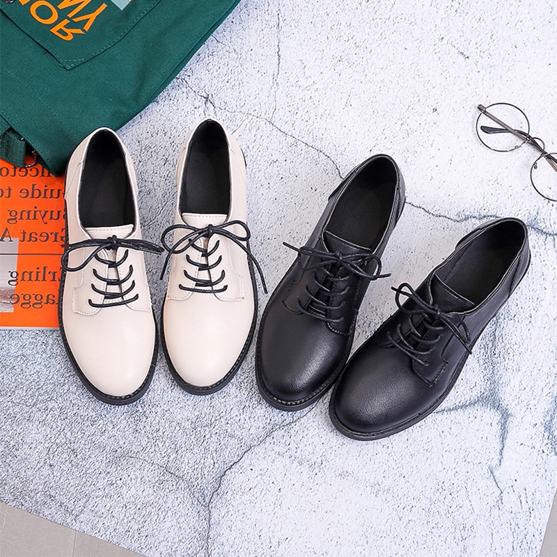 Black Occupation Matches Dress Women's Shoes Student Interview To Work Small Leather Shoes Women With Comfortable Thick