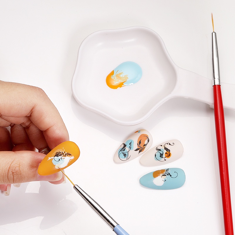 Khay nhựa UR SUGAR hình bông hoa màu trắng/ đen trưng bày móng tay nghệ thuật