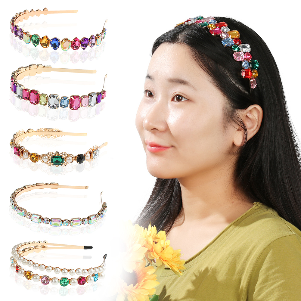 Băng Đô Cài Tóc Đính Ngọc Trai Nhân Tạo Thời Trang Cho Nữ