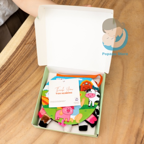 Sách vải đa tương tác cho bé hàng chính hãng Lalala Baby chủ đề động vật rừng, động vật nuôi.