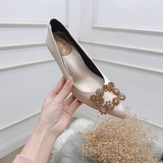 Giày cao gót 5p 8p lụa satin tag đá màu cực đẹp (chat trước khi đặt)