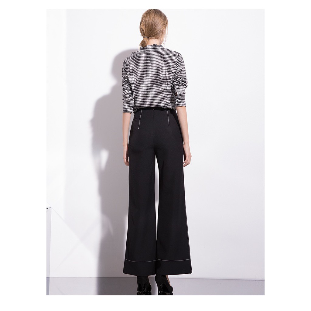 Quần ống rộng cạp cao trần chỉ BY AUGUST DESIGN | BigBuy360 - bigbuy360.vn