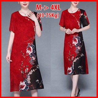 [ GOTI ] ĐẦM SUÔNG TRUNG NIÊN KIỂU ĐẦM VOAN TRUNG NIÊN 2 LỚP - ĐẦM CHO MẸ TRUNG NIÊN U50, U60 GOTI 3209 3309 3303 3244