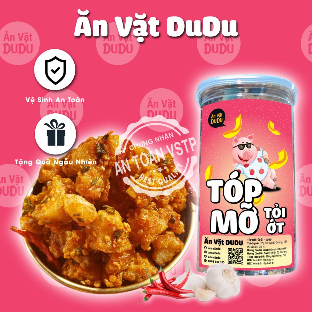 Top Mỡ Tốp Mỡ Da Heo Chay Tỏi Rim Mắm Tỏi ớt ăn Vặt Dudu Shopee Việt Nam