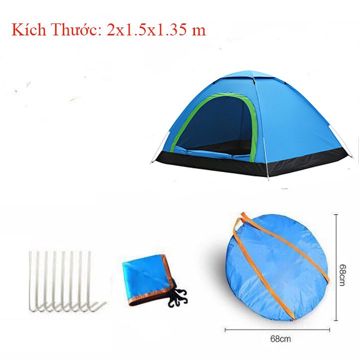 Lều Cắm Trại Lều Du Lịch Tự Bung Gấp Gọn Chống Nước 2-3 Người | BigBuy360 - bigbuy360.vn