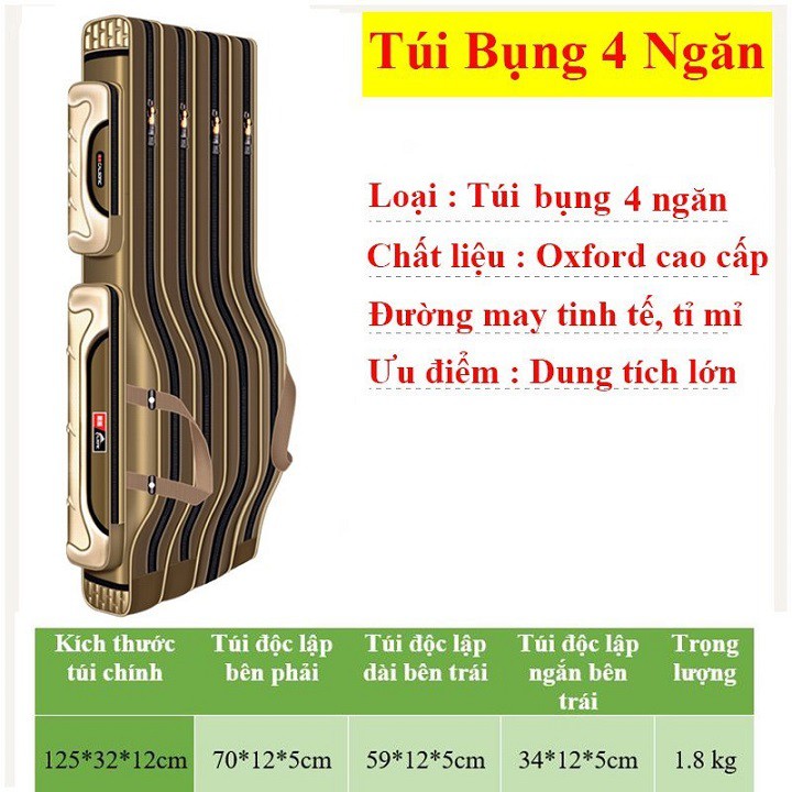 Túi Đựng Đồ Câu Dài 125cm, Đựng Dụng Cụ Và Phụ Kiện Câu Cá