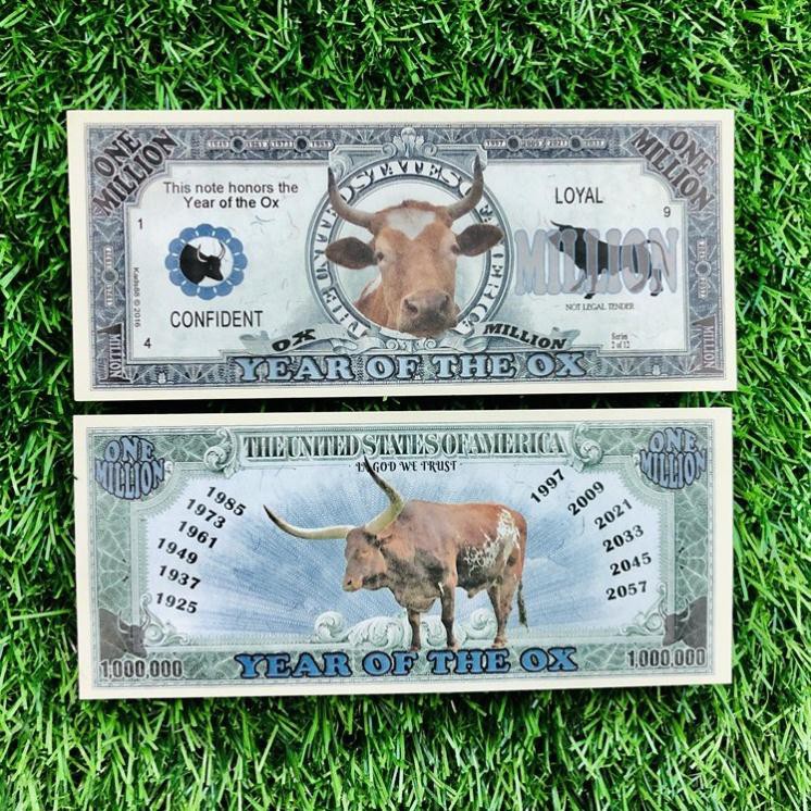 Tiền Lưu Niệm Hình Con Trâu 1 Triệu Đô Mỹ- Tặng Kèm Bao Lì Xì 2021 | BigBuy360 - bigbuy360.vn