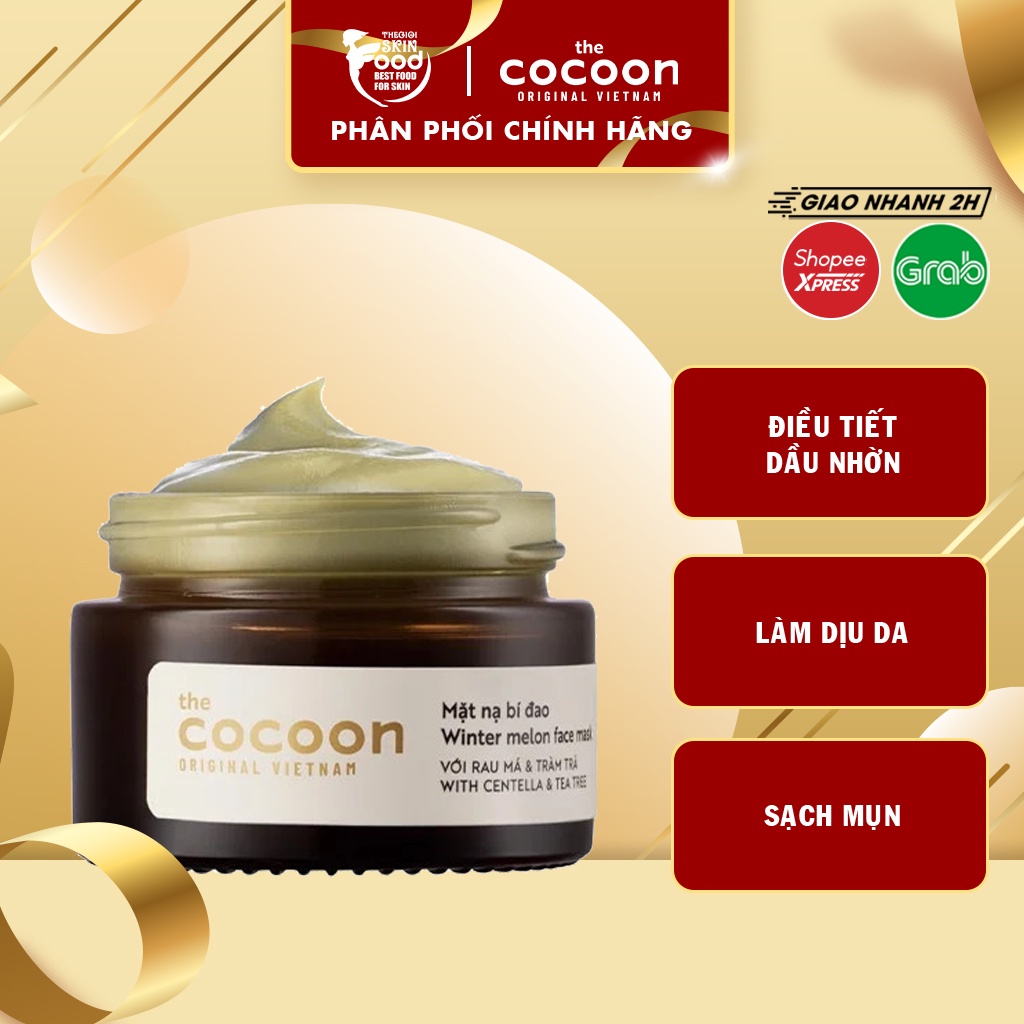 Mặt Nạ Rửa Dành Cho Da Dầu Và Mụn Ẩn Chiết Xuất Bí Đao The Cocoon Winter Melon Face Mask