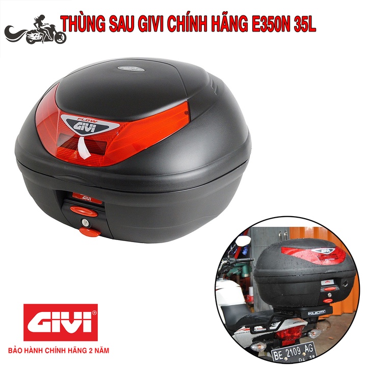 Thùng Sau 35 Lít Mã E350N Hàng Chính Hãng GIVI Bảo Hành 2 Năm