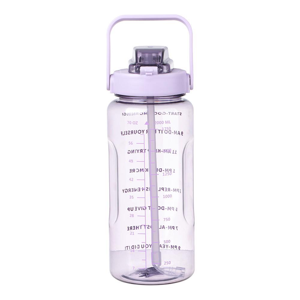 PISTA Bình Nước Thể Thao 2000ml Có Ống Hút Họa Tiết Hoạt Hình 3D