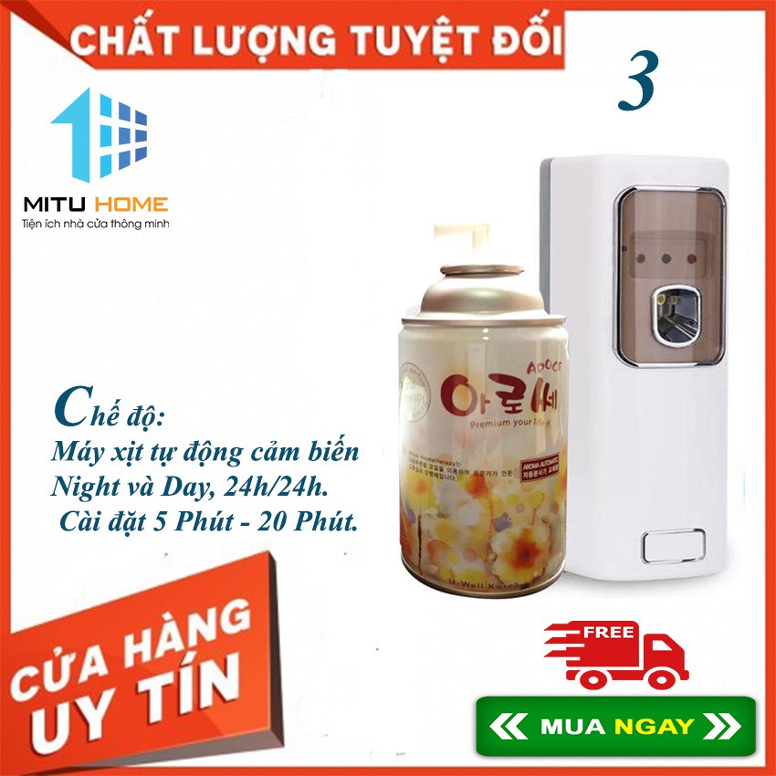 COMBO 3 BỘ XỊT TỰ ĐỘNG NƯỢC HOA - MITUHOME - DÙNG TRONG PHÒNG KHÁCH MÙI HOA HỒNG