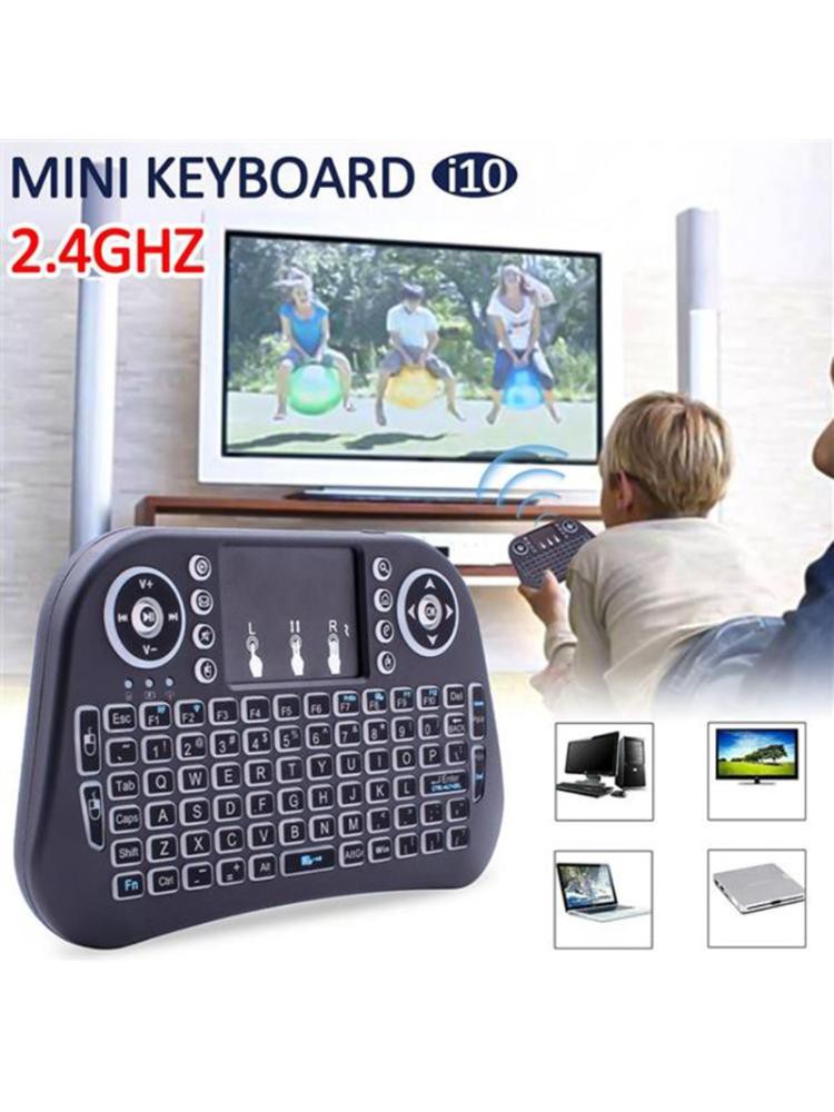 Bàn phím i10 mini không dây có đèn led nền 7 màu 2.4g và chuột