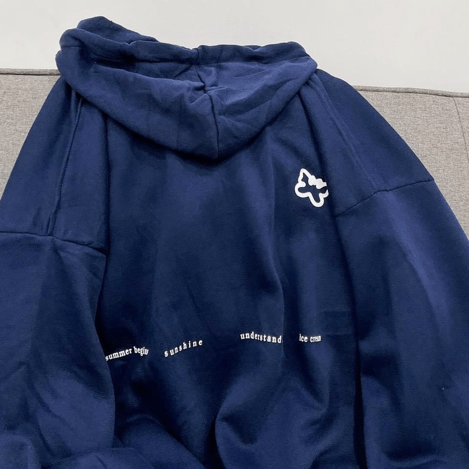 Áo Khoác Nỉ Nữ Dây Khóa Kéo Nón Lớn Trùm Đầu in Logo Form Rộng Che Nắng Tốt Mặc Thời Trang NEW UNISEX