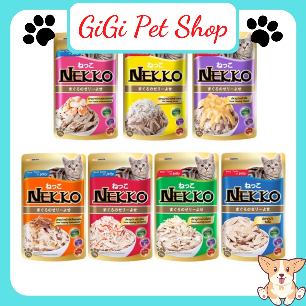 Pate cho mèo Nekko thức ăn cho thú cưng mèo lớn nhỏ nhiều vị gói 70 gram - GiGi Pet Shop