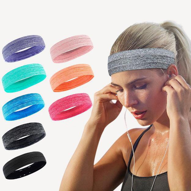Băng đô thể thao headband cotton đeo trán thấm chặn mồ hôi chống trượt co giãn thời trang bản 5cm sb