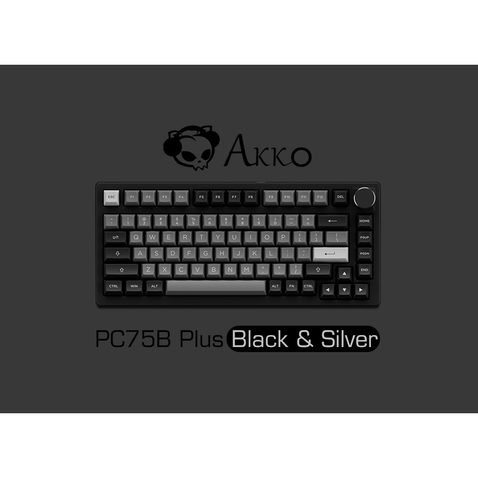 Bàn phím AKKO PC75B Plus Black & Silver_Hàng chính hãng, bảo hành 12 tháng