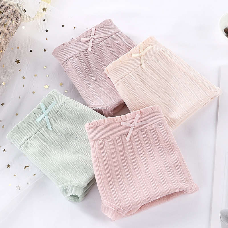 Quần lot nữ cotton dệt kim nơ loại 1 dày đẹp KIMCHIBIKINI chip kháng khuẩn ôm bụng nâng mông QL161