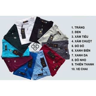 Áo thun Cổ TIM nam - Basic TEE - HOA LONG (Trắng)