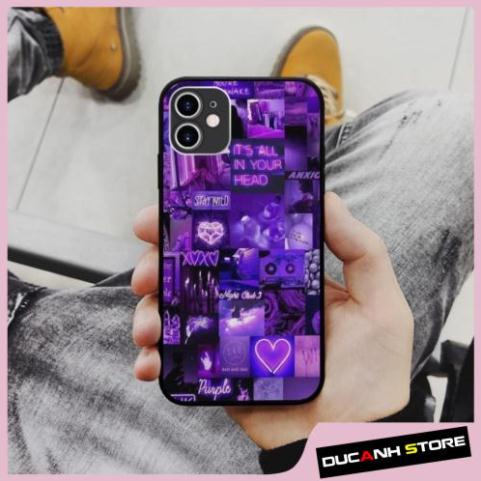 Ốp lưng iphone SAMSUNG hình purple light  collage art op art chống sốc  cho các dòng iPhone PAP20210908