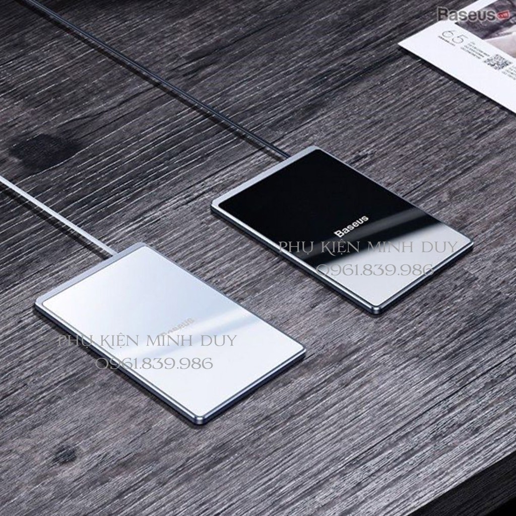 Đế sạc nhanh không dây siêu mỏng Baseus Card Ultra-thin Wireless Charger (15W, 0.3cm Portable Card Design, Qi...)