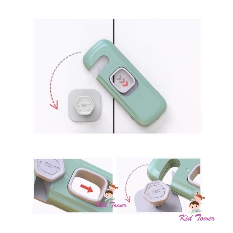 Khóa tủ lạnh, khoá ngăn kéo an toàn cho bé Looktosee chất liệu nhựa ABS cao cấp Shop Kid Tower AT1