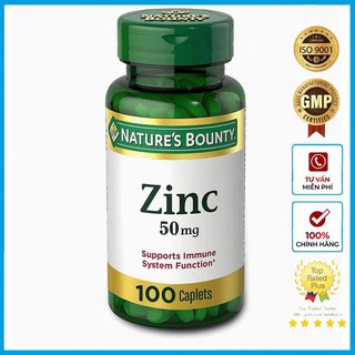 Viên uống bổ sung kẽm nature's bounty zinc 50 mg lọ 100 viên